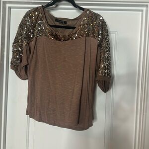 Mocha Brown sequin top